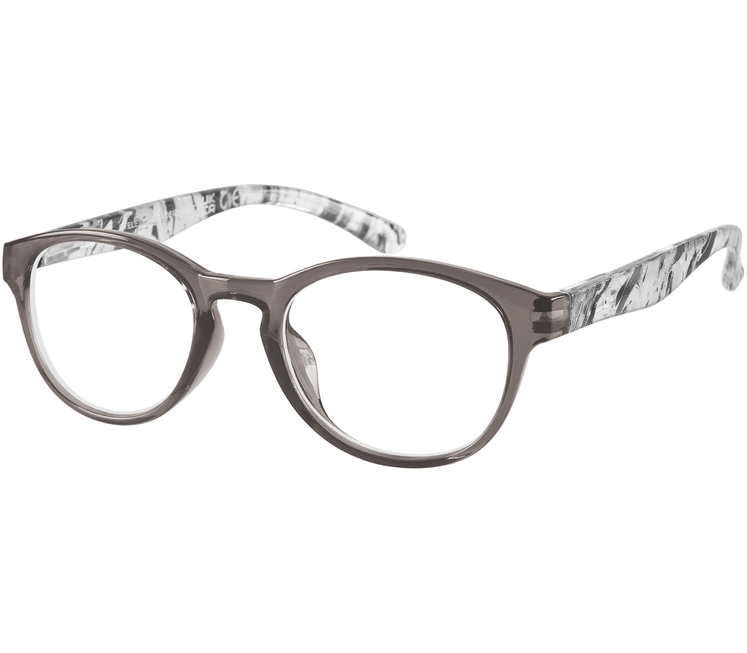 Main Image (Angle) - Studio (Grey) Retro Reading Glasses